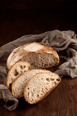 Fresh bread in rustic style