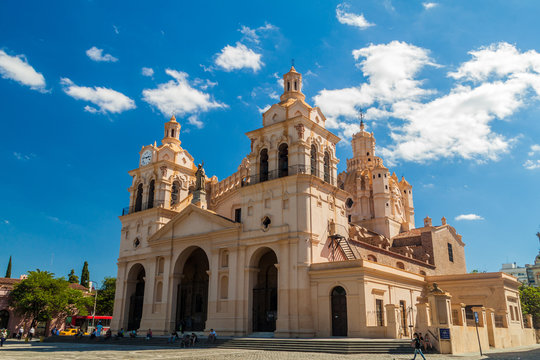 CORDOBA, ARGENTINA - APRIL 2, 2015: View of Cathedral of Cordoba (Our Lady of the Assumption).