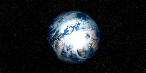 Extremely detailed and realistic high resolution 3D image of an Exoplanet. Shot from space. Elements of this image are furnished by Nasa.