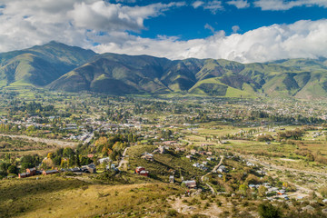 Fototapeta na wymiar Aerial view of Tafi del Valle, Argentina