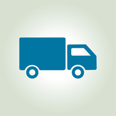Delivery truck sign icon. Cargo van symbol. Shipments and free delivery. Flat style. Vector.
