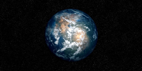 Extremely detailed and realistic high resolution 3D image of an Exoplanet. Shot from space. Elements of this image are furnished by Nasa.