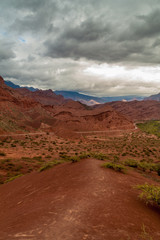 Colorful rock formations in Quebrada de Cafayate, Argentina