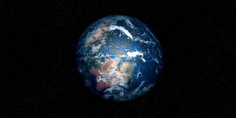 Fototapeta na wymiar Extremely detailed and realistic high resolution 3D image of an Exoplanet. Shot from space. Elements of this image are furnished by Nasa.