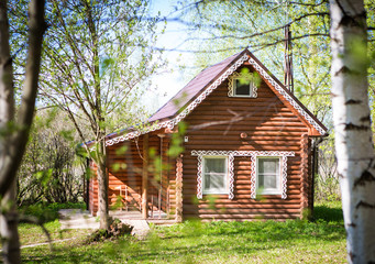 Wooden house in the forest