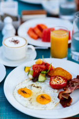 Breakfast with fried eggs
