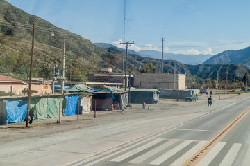 TUMBAYA, ARGENTINA - APRIL 10, 2015: View of a small village Tumbaya in northern Argentina