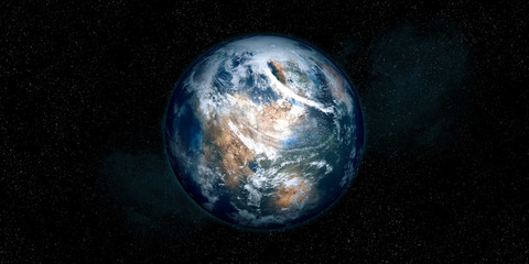 Extremely detailed and realistic high resolution 3D image of an Exoplanet. Shot from space. Elements of this image are furnished by Nasa.