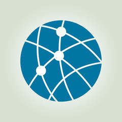 Global technology or social network icon sign symbol.