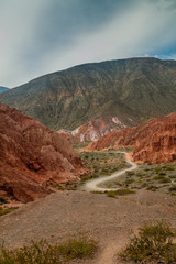 Colorful rock formations near Purmamarca village (Quebrada de Humahuaca valley), Argentina
