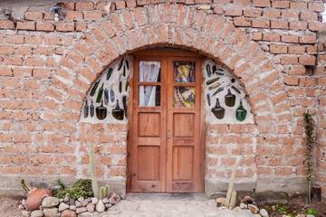 Decorated house in Maimara village, Argentina