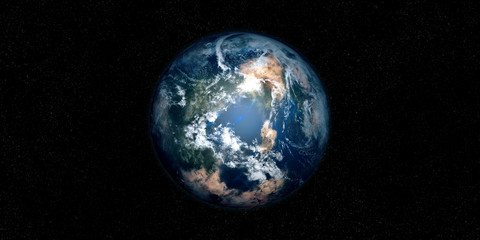 Extremely detailed and realistic high resolution 3D image of an Exoplanet. Shot from space. Elements of this image are furnished by Nasa.