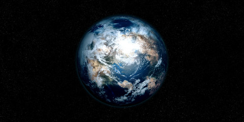 Extremely detailed and realistic high resolution 3D image of an Exoplanet. Shot from space. Elements of this image are furnished by Nasa.