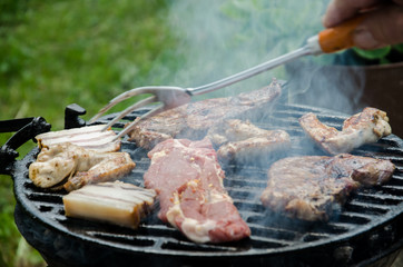 Preparing BBQ Outside