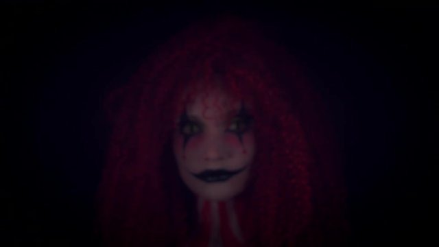 4k Halloween Horror Clown Woman from Darkness