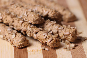 Bread sticks with sunflower seeds