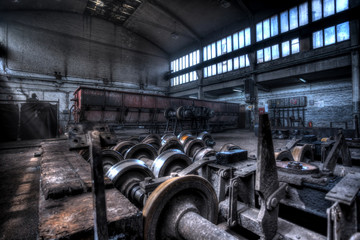 Vintage railway repair shop