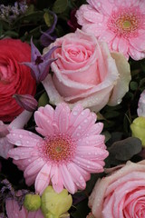 Pink floral wedding decoration