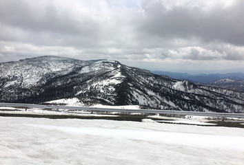 View of the Zao mountain range