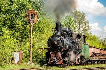 Naklejka premium Vintage railway - old steam locomotive