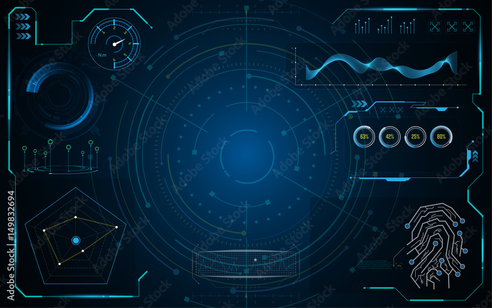 Poster template hud gui screen hi tech concept background