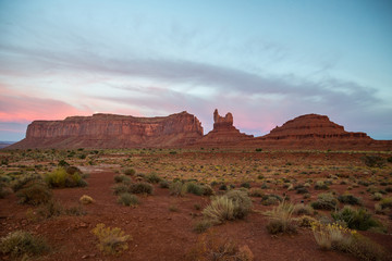 Monument Valley at sunrise.