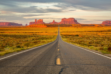 Monument Valley at sunrise.