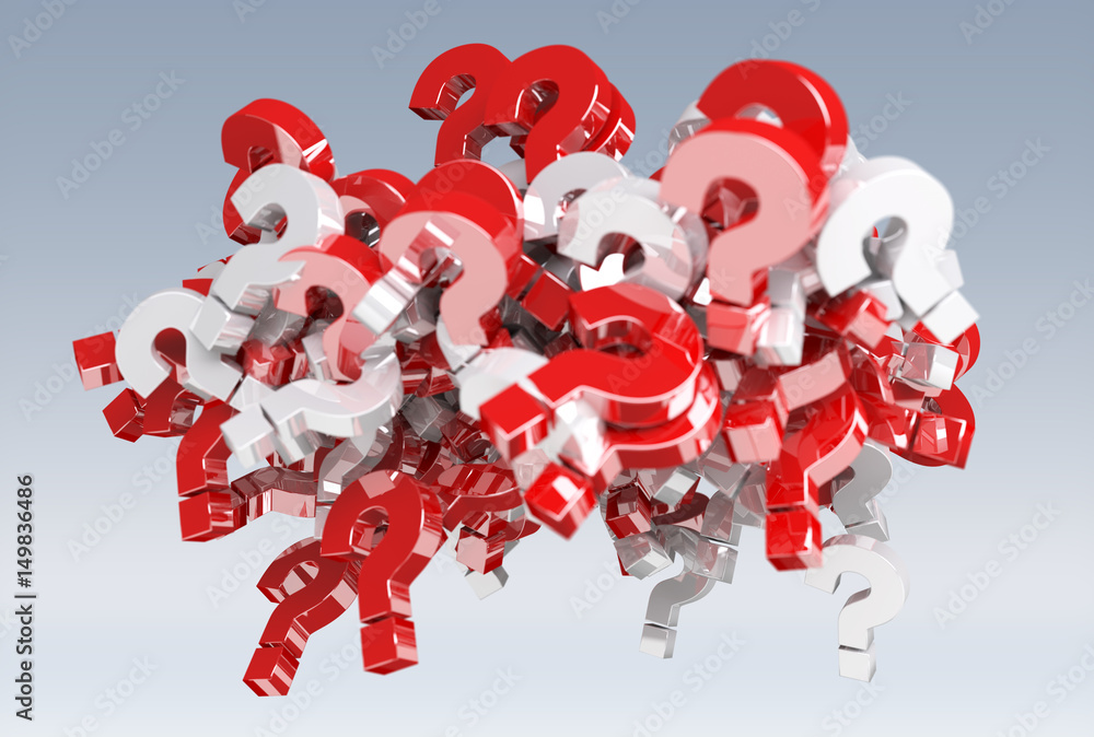 Poster 3d rendering question marks