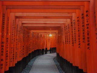 Fushimi Inari Taisha is the head shrine of Inari, located in Fushimi-ku, Kyoto, Japan. Torii leading to the outer shrine