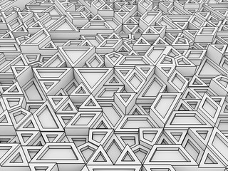 equilateral triangles - white abstract background