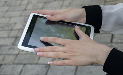 Gadget in the hands of a girl