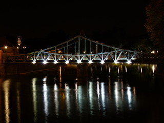 Fototapeta na wymiar Most Tumski w nocy, Wrocław