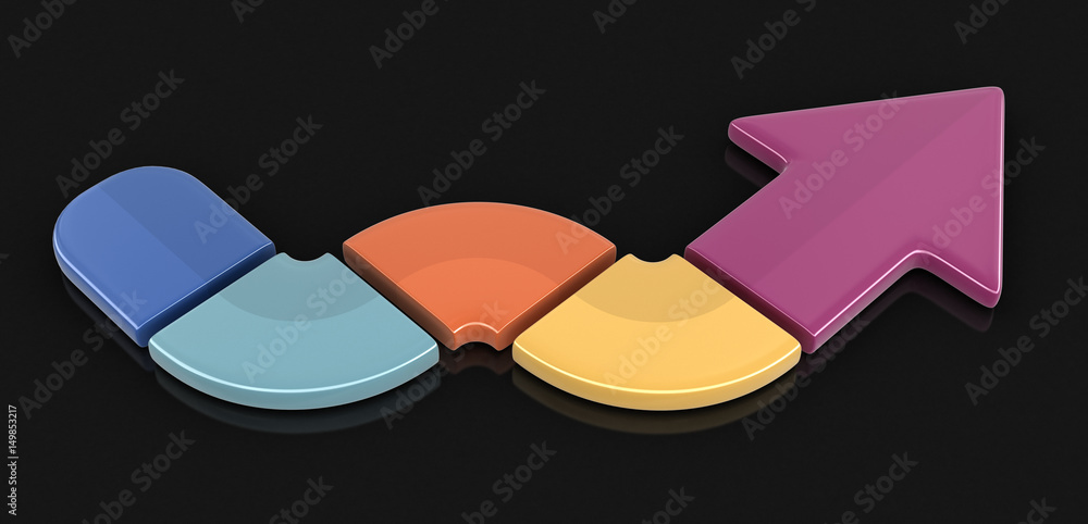 Poster 3d arrow. image with clipping path