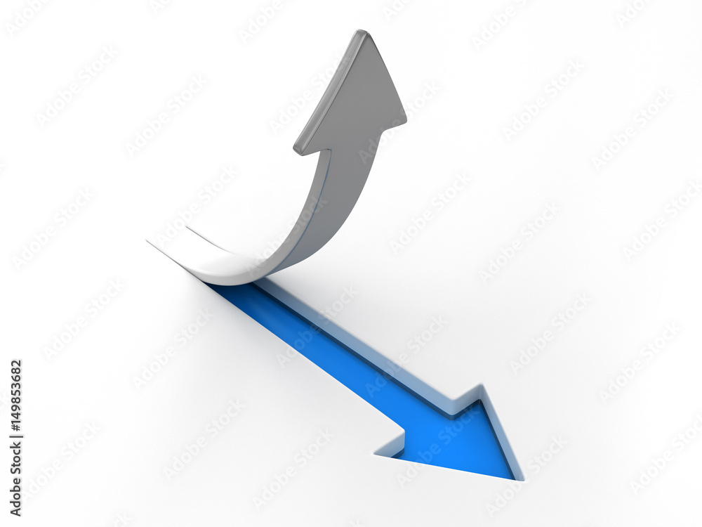 Poster arrow up. image with clipping path