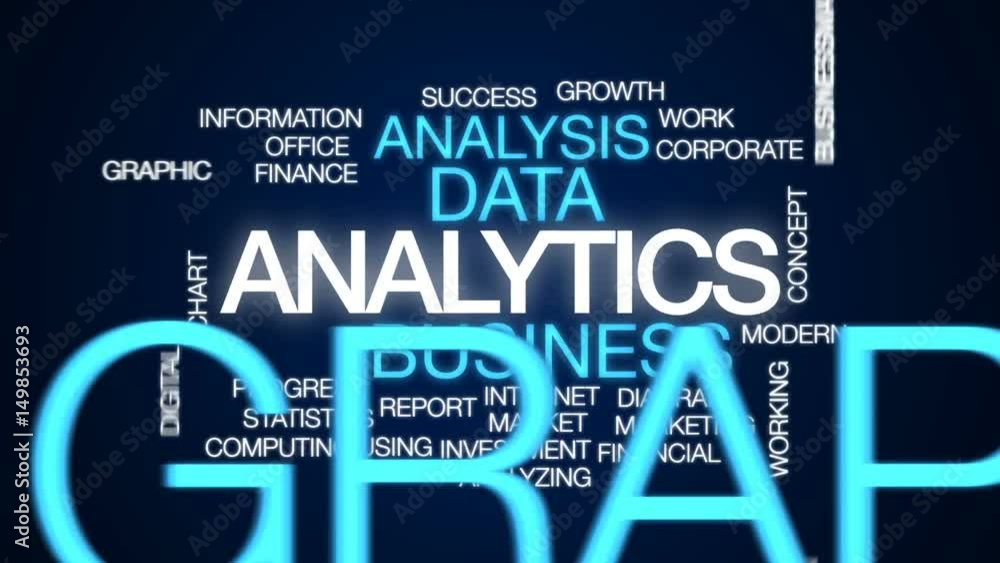 Aufkleber analytics animated word cloud, text design animation.