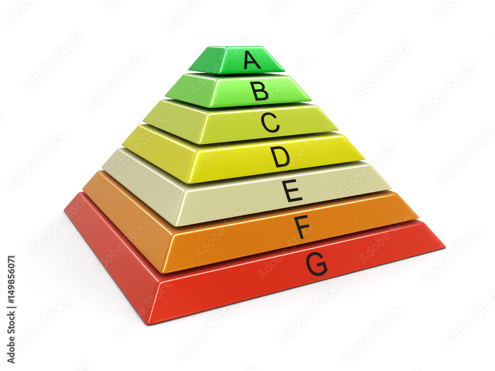 Poster pyramid chart. image with clipping path
