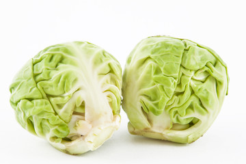 Fototapeta premium Brussels sprout (Brassica oleracea var. gemmifera) isolated in white background