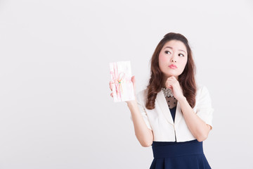 ドレッシーな女性・白バック