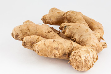 Ginger (Zingiber officinale) isolated in white background