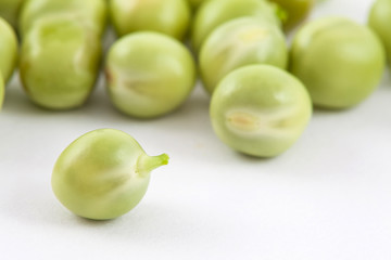 Peas (Pisum sativum) isolated in white background