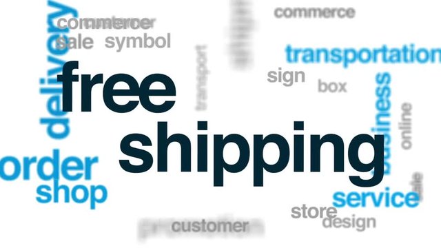 Free shipping animated word cloud, text design animation.