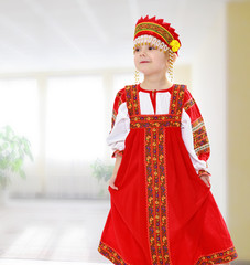 Obraz premium Girl in Russian national costume.