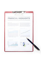 woman hand hold a clipboard isolated white.