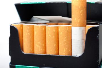 Box of cigarettes, isolated on a white