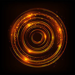 Rotating orange light shiny with sparkles, Suitable for product advertising, product design, and other. Vector illustration