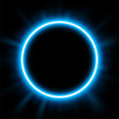 Rounded blue light illuminated, Suitable for product advertising, product design, and other. Vector Illustration