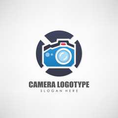Lens camera logotype, Suitable for multimedia, social media brand, and other. Vector illustration