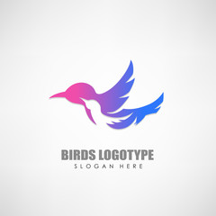 Flying birds logotype, Suitable for company brand, product design, and other. Vector illustration