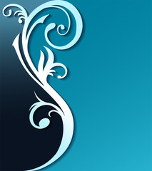 Fototapeta premium Blue floral frame, Suitable for cover book, invitation, and other. Vector Illustration