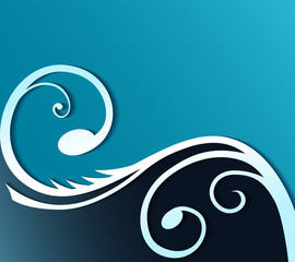 Blue floral frame, Suitable for cover book, invitation, and other. Vector Illustration